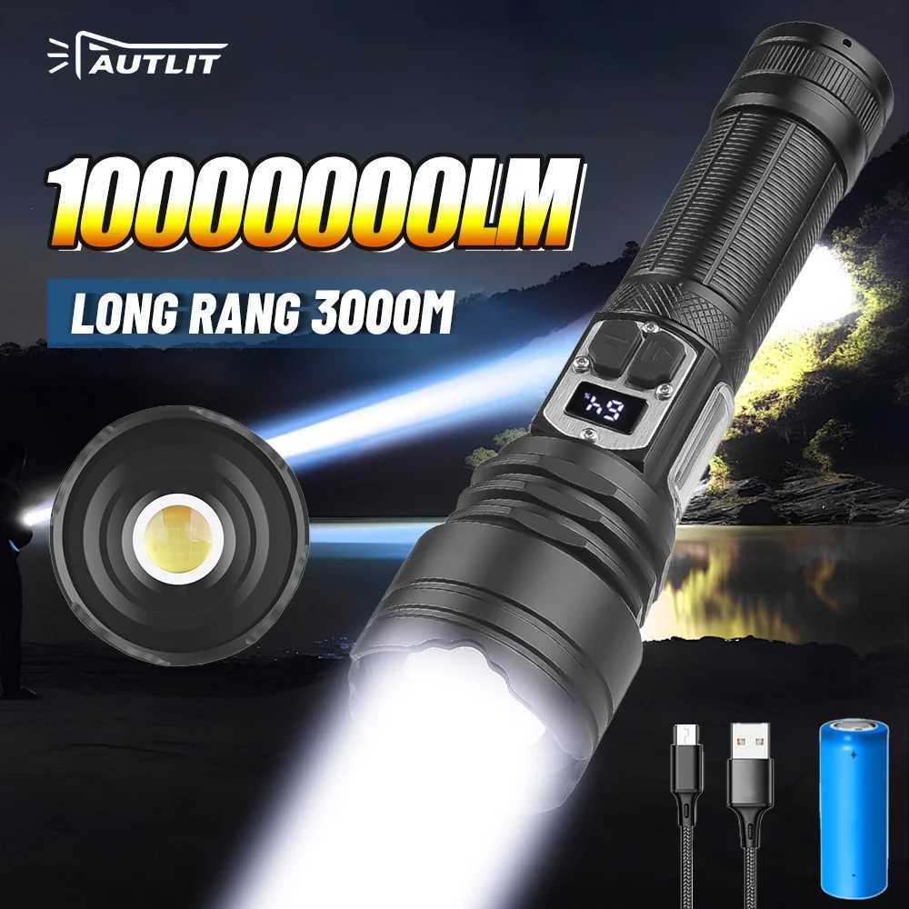 High Power XHP160 Led Flashlight Rechargeable 16 Core Torch Zoom Usb Hand Lantern For Camping Outdoor Emergency UseW251106