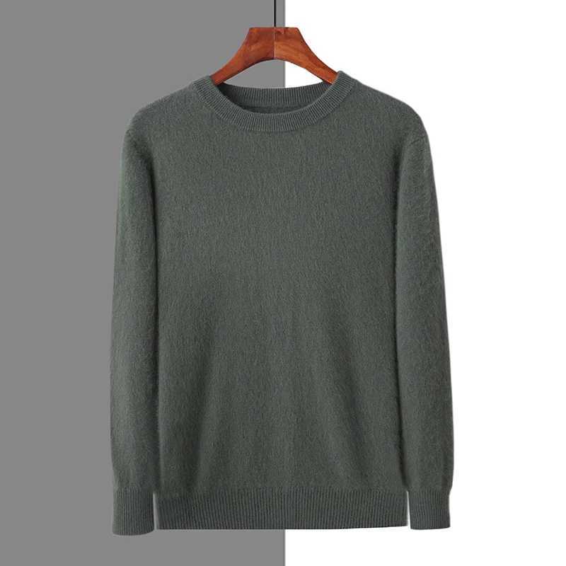 Mens Round-Neck Pullover 100 Pure Mink Cashmere Sweater for Autumn and Winter Mens Large-Sized Loose Casual High-End JumperXJ251107 - view 5