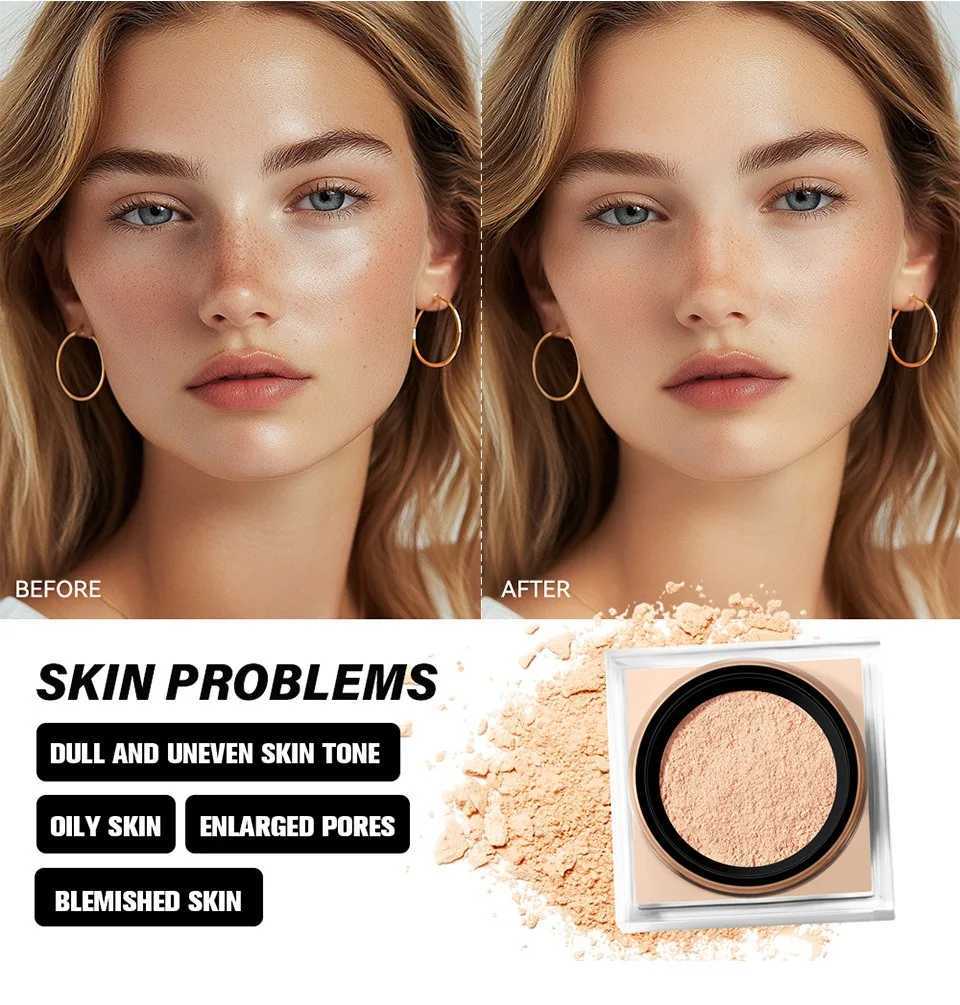 4-color luxury loose set facial foundation make-up oil control brightening full coverage facial beauty powder cosmeticsXJ250407