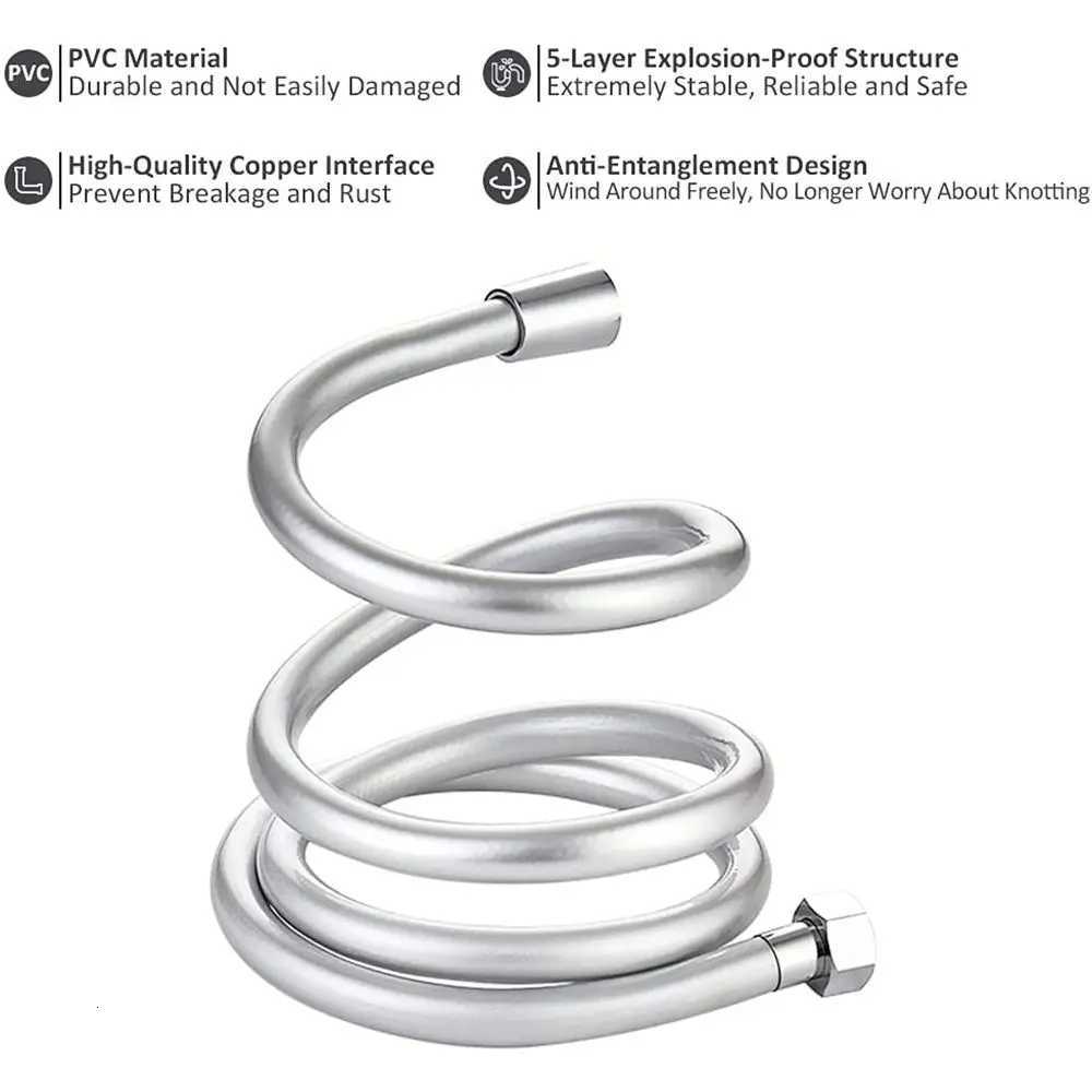 High Pressure PVC/Stainless Steel Handheld Shower Hose Universal Interface ible Anti Winding Explosion-proof Shower Tube Y251107