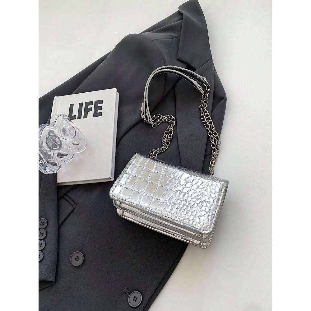 Hardware Mini Sier-tone Embellished PU Twist Lock Portable Fashion Bag For Women Shoulder Handbag