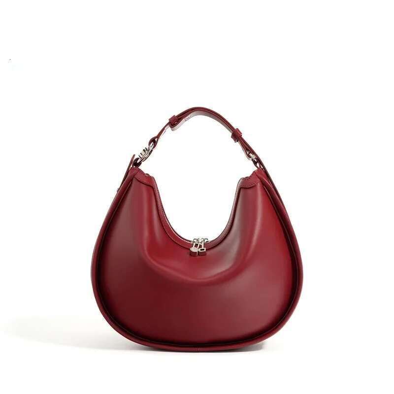 New Women Soft Split Leather Female Fashion Pouch Lady Minimalist Underarm Shoulder Bag Niche Design Elegant Messenger