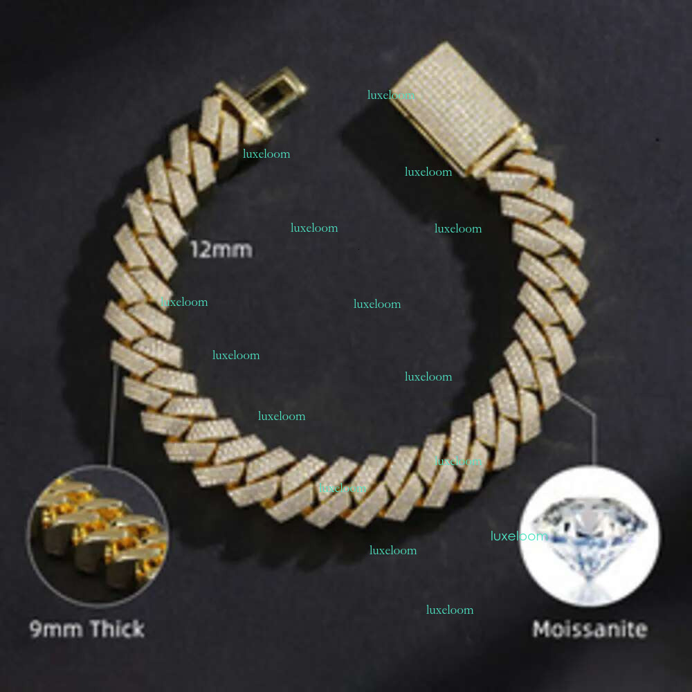 Custom VVS Lab Diamond Cubane Moissanite Chain for Men Elegant 14K Gold Plated Neckwear
