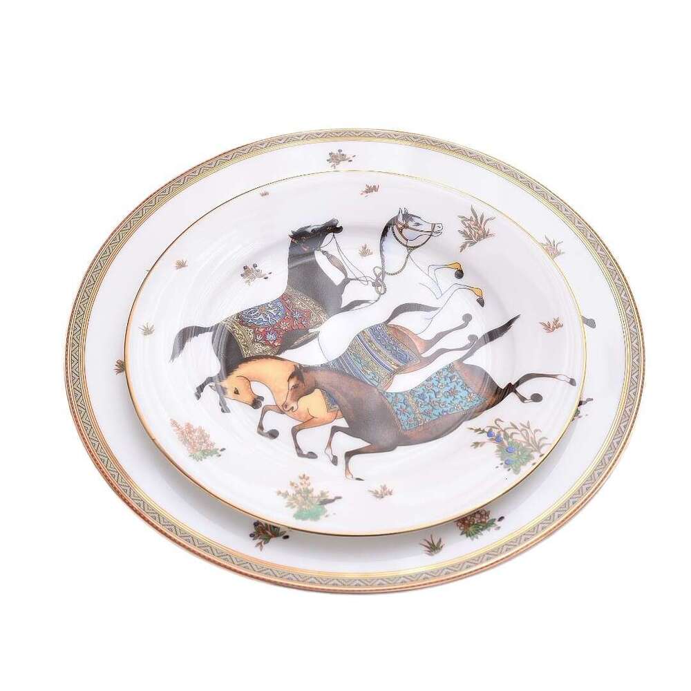 Cross-Border Bone China Western High-End Hotel Steak Flat Plate B2