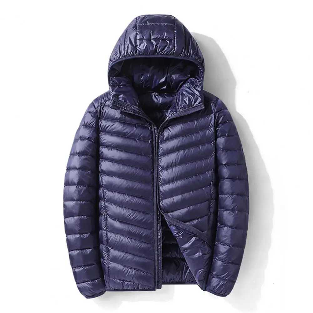Men Coat Mens Hooded Down Coat Lightweight Winter Jacket with Zipper Closure Warm Outerwear for Cold Weather Windproof LongT251107