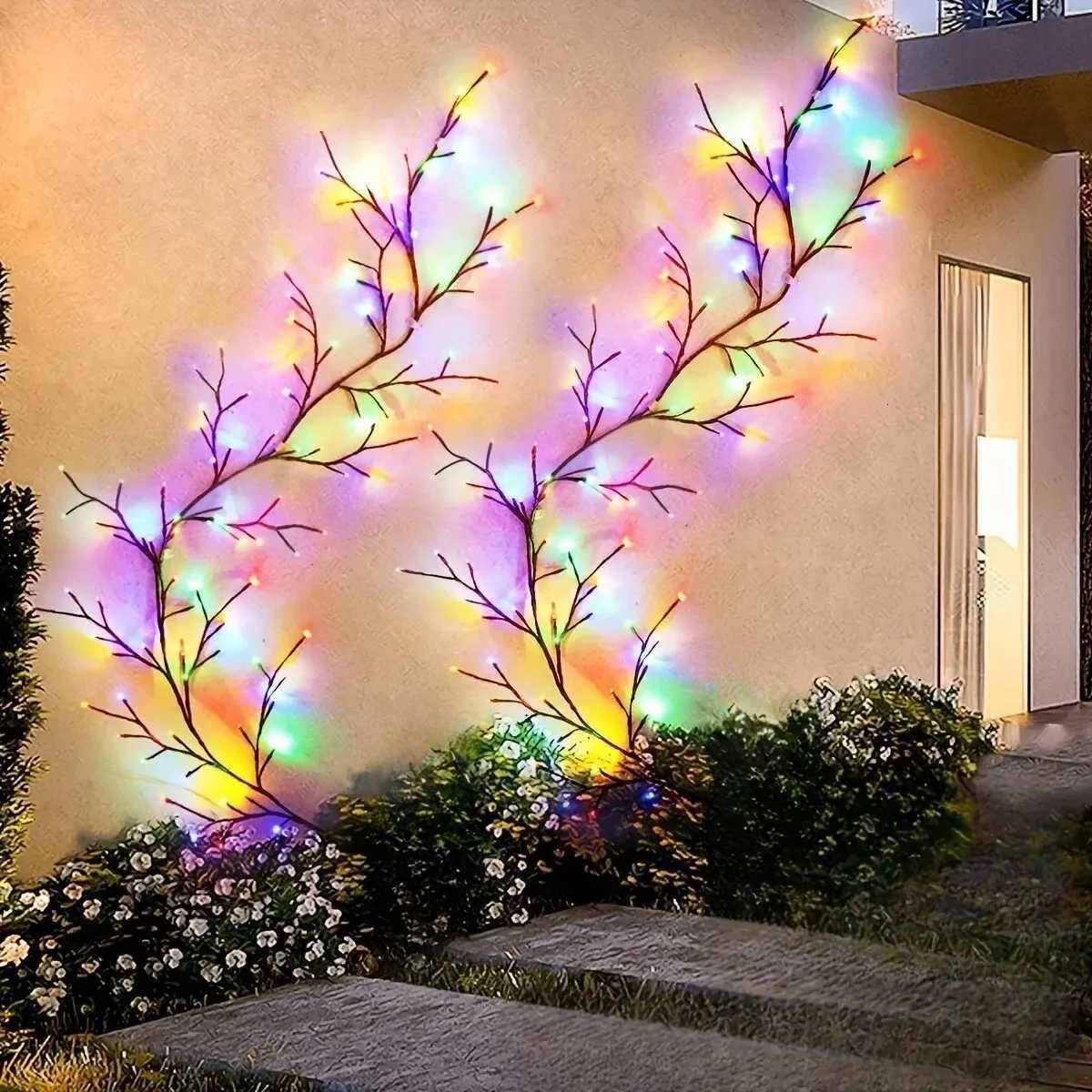 96LEDs USB Willow Vine LightsDIY Outdoor Waterproof String LightsWall Lamps For GardenPorchShopTerracePathway Decor W251107