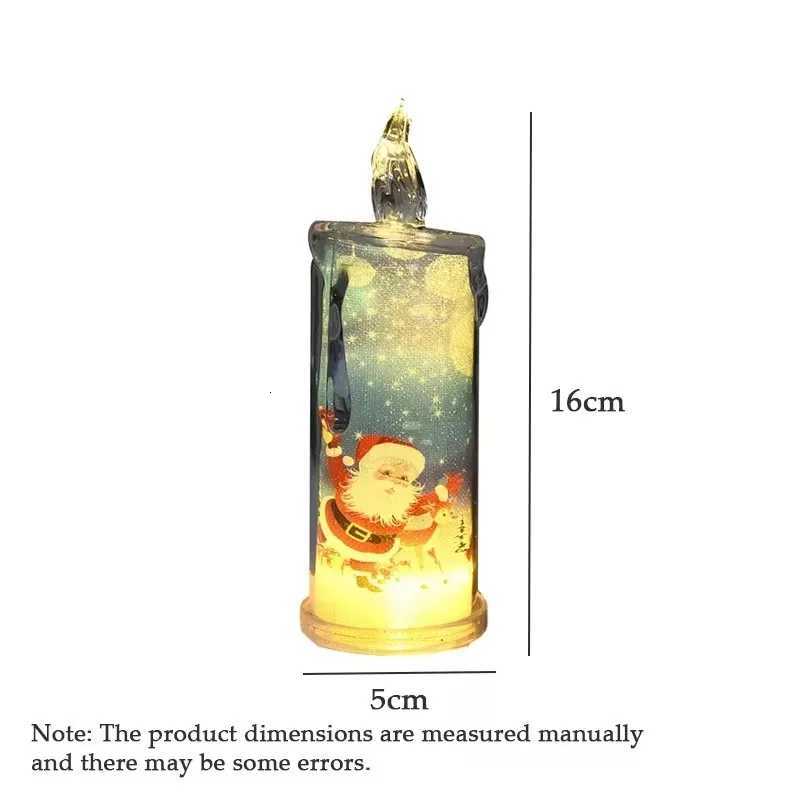 1-5PCS LED Christmas Decoration Flameless Electronic Candle Realistic Dripping Tears Santa Claus Snowman Ornament Tabletop Decor W251107