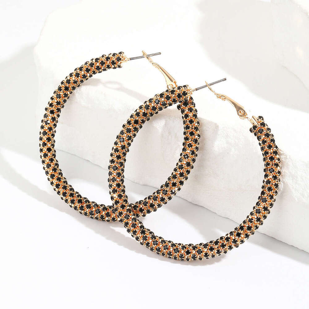 5.5cm Starry Sky Dia Copper Claw Chain Welding C-shaped HOOP EARRING Earrings