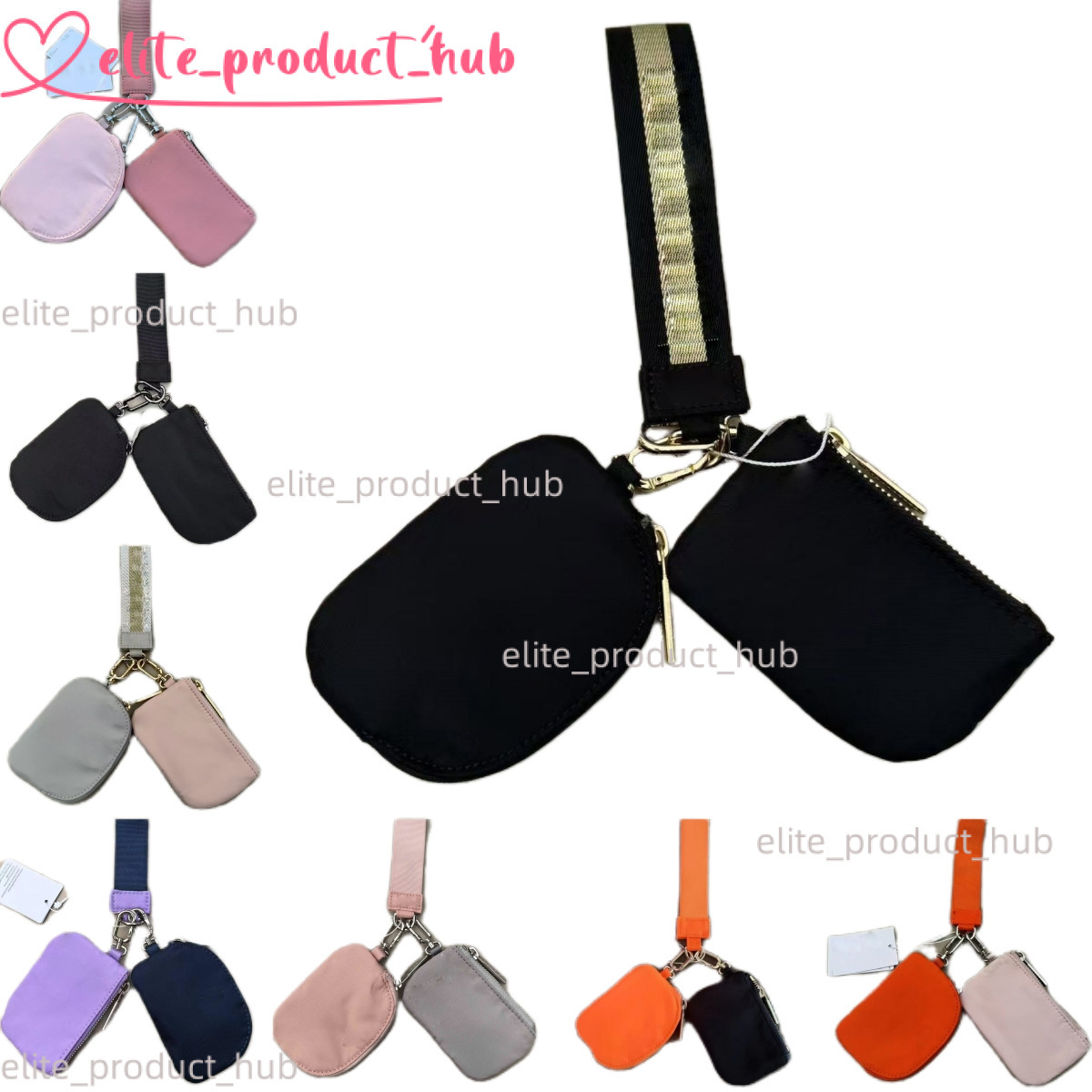 2025 5A Yoga Wristlet Clutch Bag Keychain Wallet Yoga Bag Gym Bag Mini Designer Purse Detachable Zipper Wrap Around Wrist Guard Lululiness Lemonize Keychain Bag A51