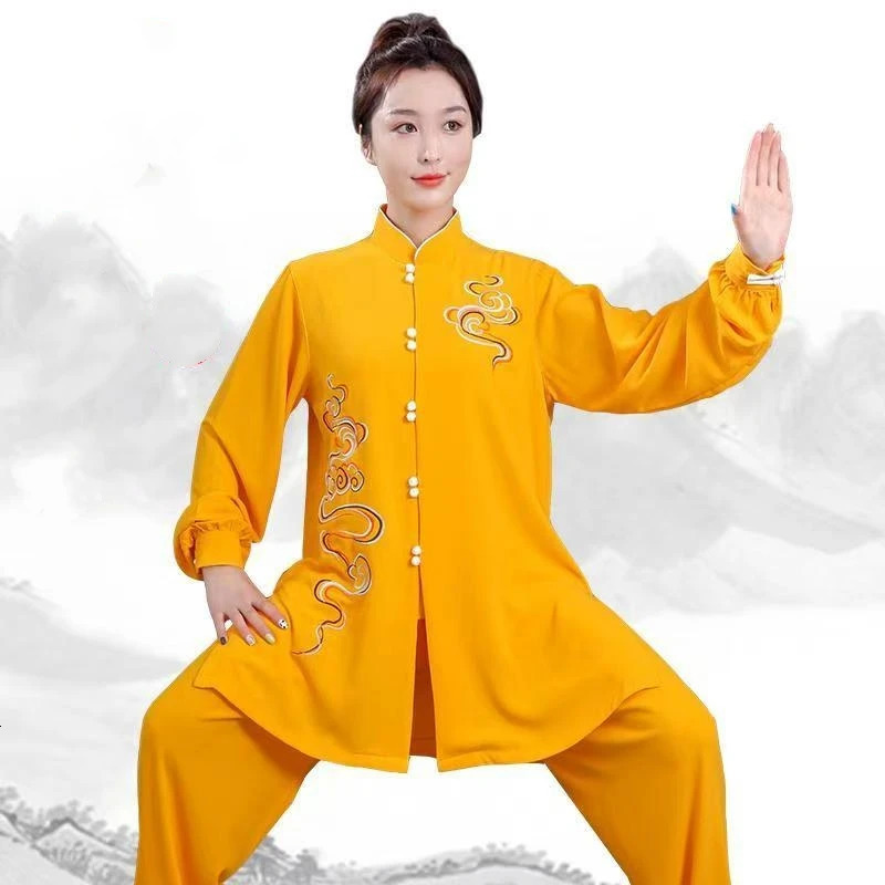 TOVEKIN Chinese Traditional Tai Chi Wushu Kungfu Suit Dragon Embroidered Martial Arts Wing Chun Training Morning Exercise 251028