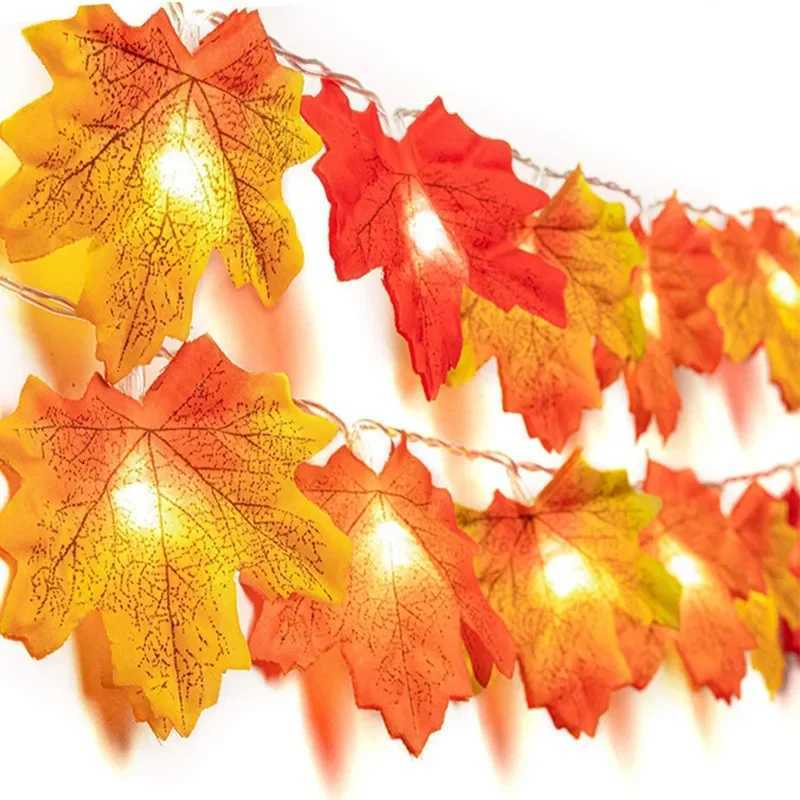 Halloween Maple Leaf LED String Light Battery Operated Fall Foliage Fairy Light for Bedroom Outdoor Garden Party Christmas Decor W251107