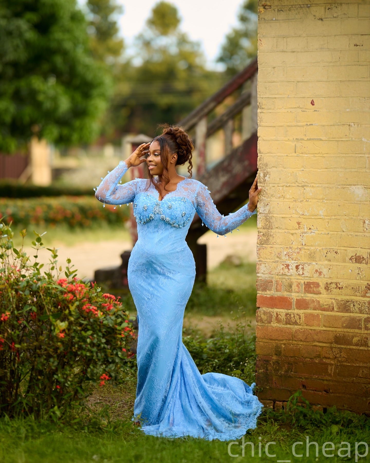 Aso Ebi Light Sky Blue Mermaid Prom Dresses 2026 Rhinestones Beaded Lace Evening Formal Party Second Birthday Engagement Gowns Plus Size Dress For Spe