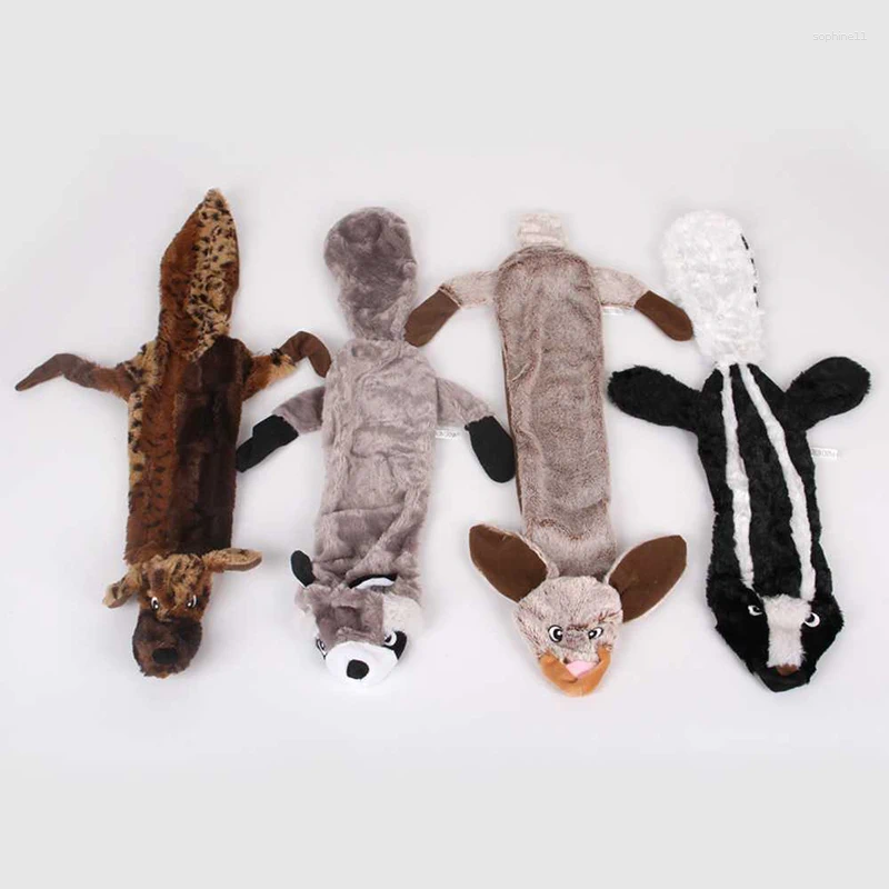 Update No-Stuff Squeak Dog Squeaker Toy Squirrel Wolf Shape Pet Plush Chew Toys For Dogs Pets Puppy Cat Accessories Animals