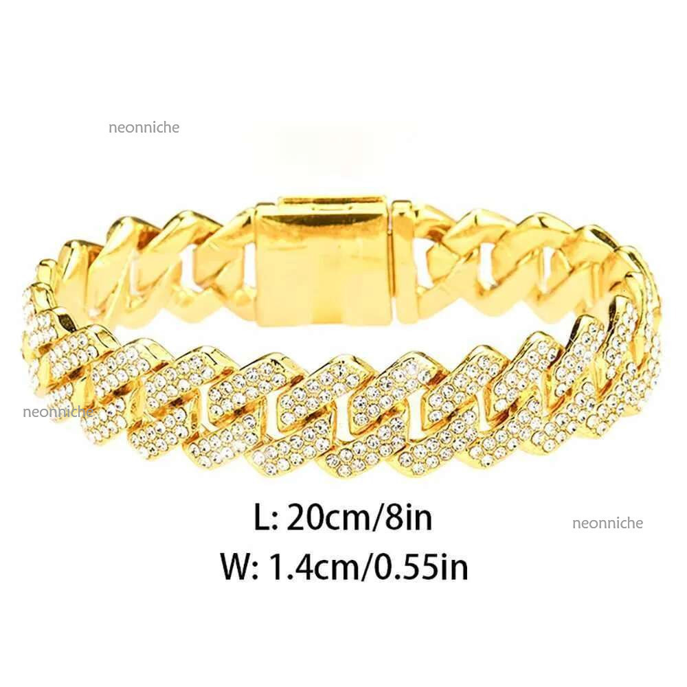 Hip Hop Shining 15MM k Womens Sier Water Dia D Out Cuban Chain Punk Jewelry Necklace GiftXJ250322