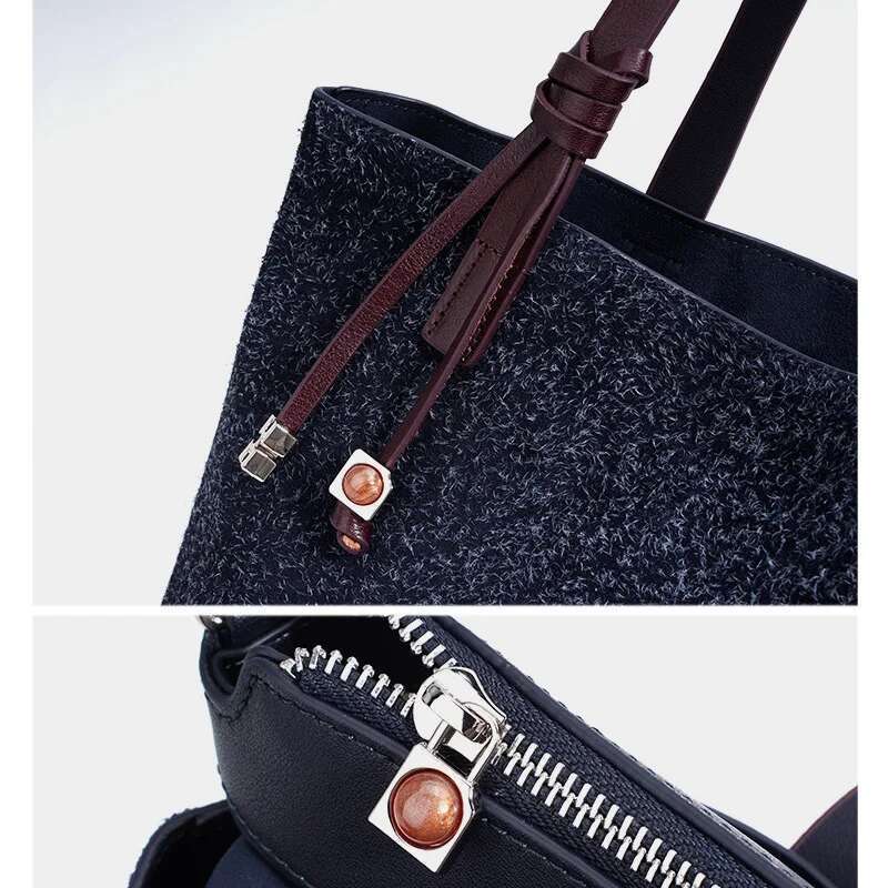 Wholesale Women Sudede Tote Female Fashion Handbag Lady Frosted Split Leather Underarm Shoulder Large Capacity Shopping Bag