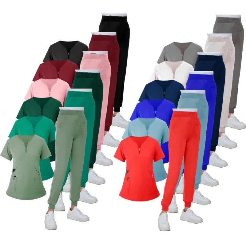 Selling Wholesale Hospital Uniform Thread Scrubs Nurse Soft Short Sleeve Scrub Suit Women Scrubs Uniforms Sets 250402