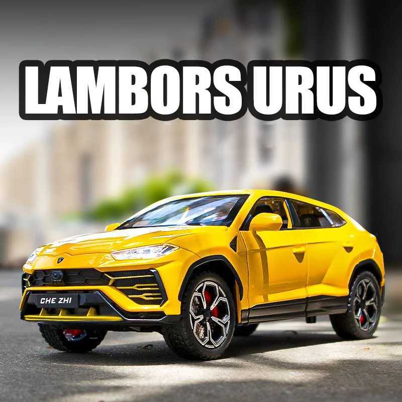 1 24 Lamborghini URUS Alloy Model Car SUV Car Die Casting Toy Metal Series Simulated Sound Childrens Light Toy CarXJ250407
