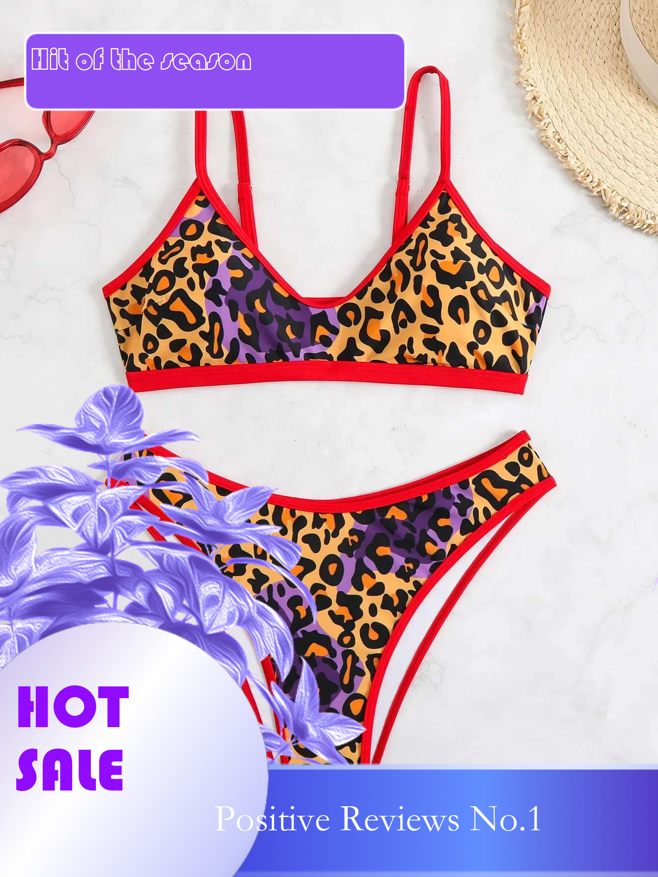 Dongdumaoyi Sexy Leopard Print Bikni Set Women Halter Push Up Bra Striped Thong Swimsuit Beach Bathing Suit Holiday Swimwear Biquini