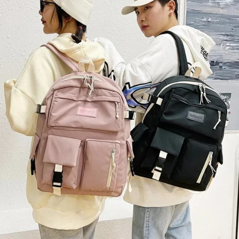 Canvas womens backpack student backpack cute multi pocket school backpack for teenagers Rucksack handbag laptop backpack 250402