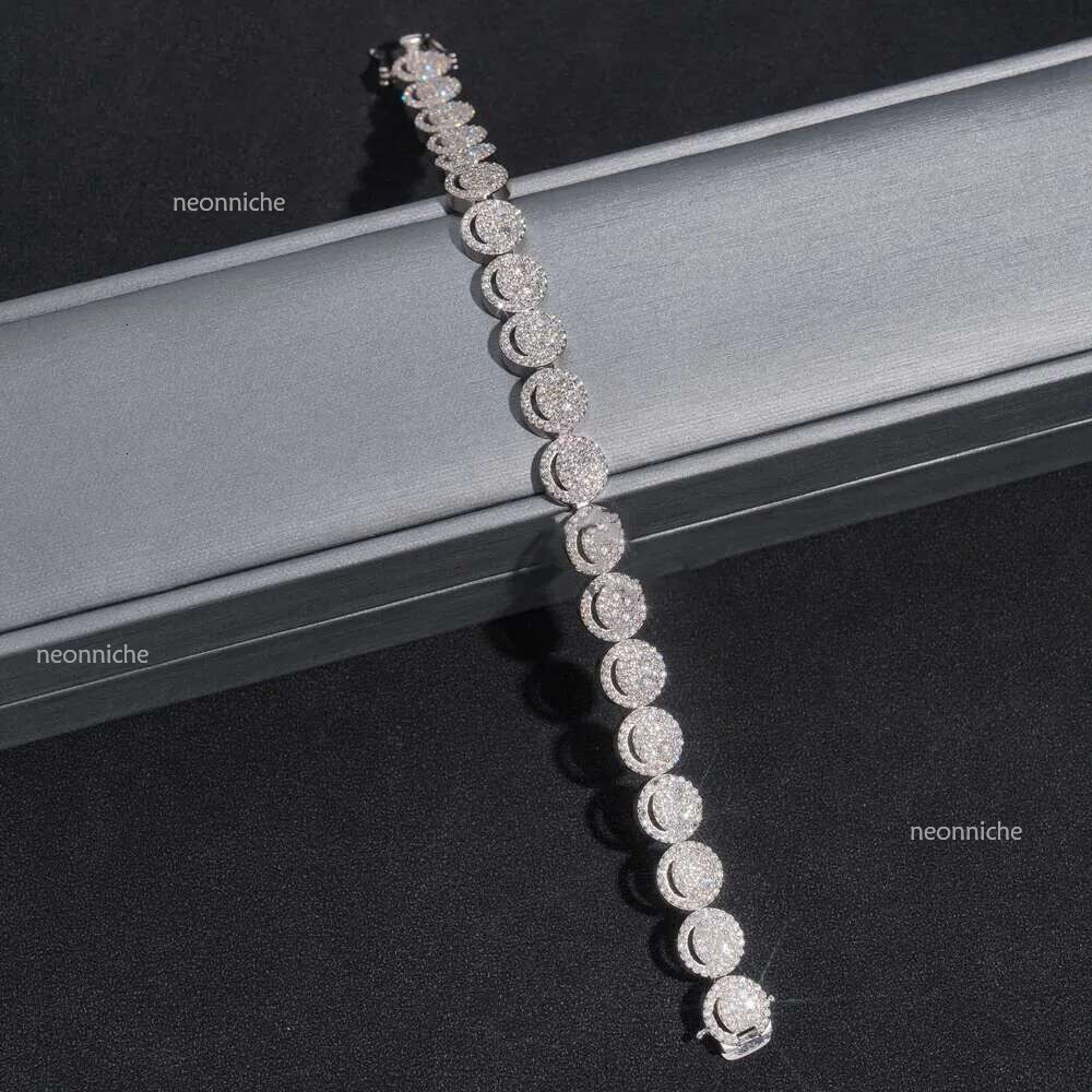 Designer jewelry Design Sterg Sier Bangle Vvs Moissanite Dia Fine Jewelry Smile Tennis Chain Bracelet for Men and Women dnlan