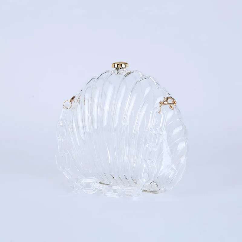 Transparent Acrylic Shell Bag Fashion High Quality PVC Women's Designer Handbag Pearl Strap Shoulder Messenger Clutch Bag