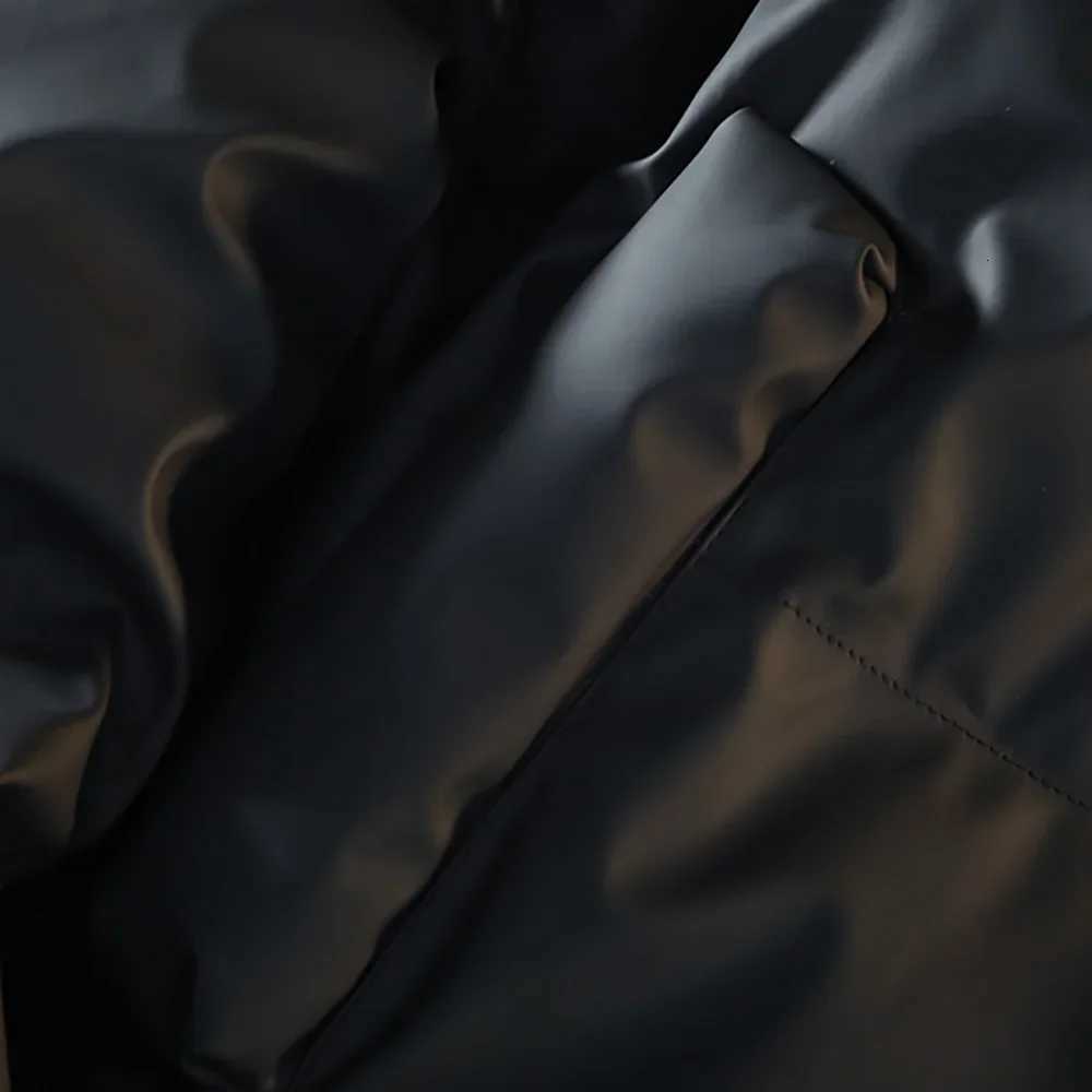 Winter Down Puffer Overcoat Men Fur Collar Soft Leather Parkas Mens Windproof Padded Coat Streetwear Mens Outdoor Parka JacketT251107