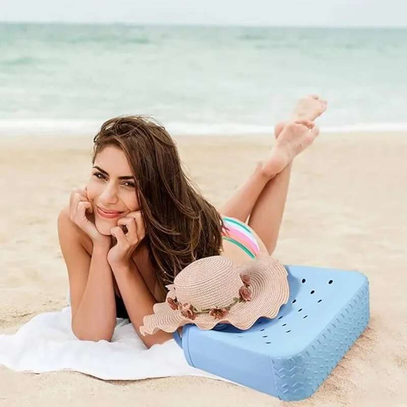 Large Eva Bag Fashion Mommy Diaper Storage Baskets Summer Rubber Tote Solid Color Jelly Beach Bags Sundries Organizer