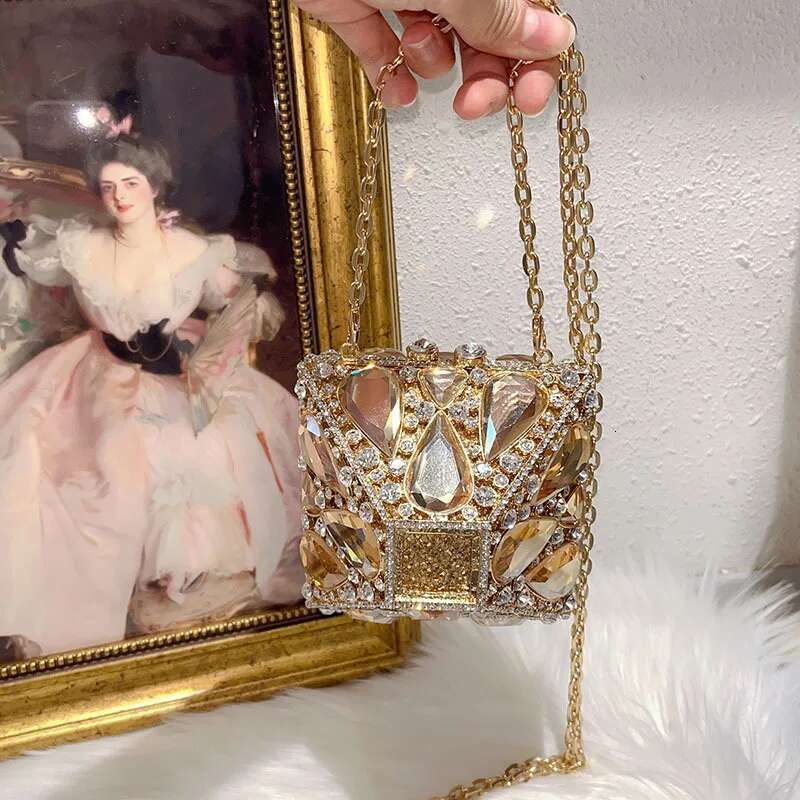 XIYUAN New Dias Evening Bags Rhies Clutch Purse Women Wedding Purses Party Crystal Gems Handbag