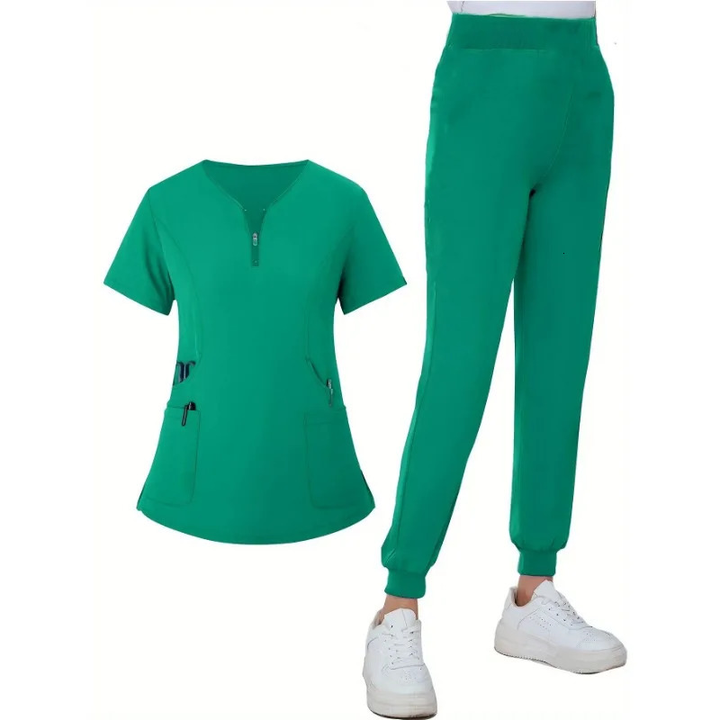 Selling Wholesale Hospital Uniform Thread Scrubs Nurse Soft Short Sleeve Scrub Suit Women Scrubs Uniforms Sets 250402