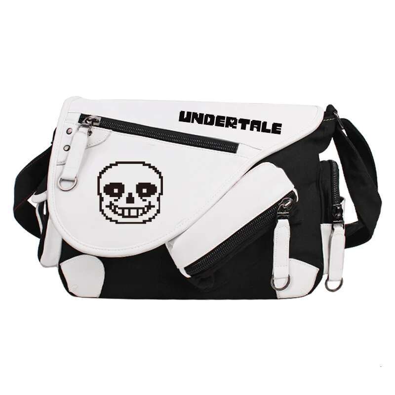 Undertale Cartoon Canvas Shoulder Handbag Travel Bag Student Gifts Students Croosbady Zipper School Bags
