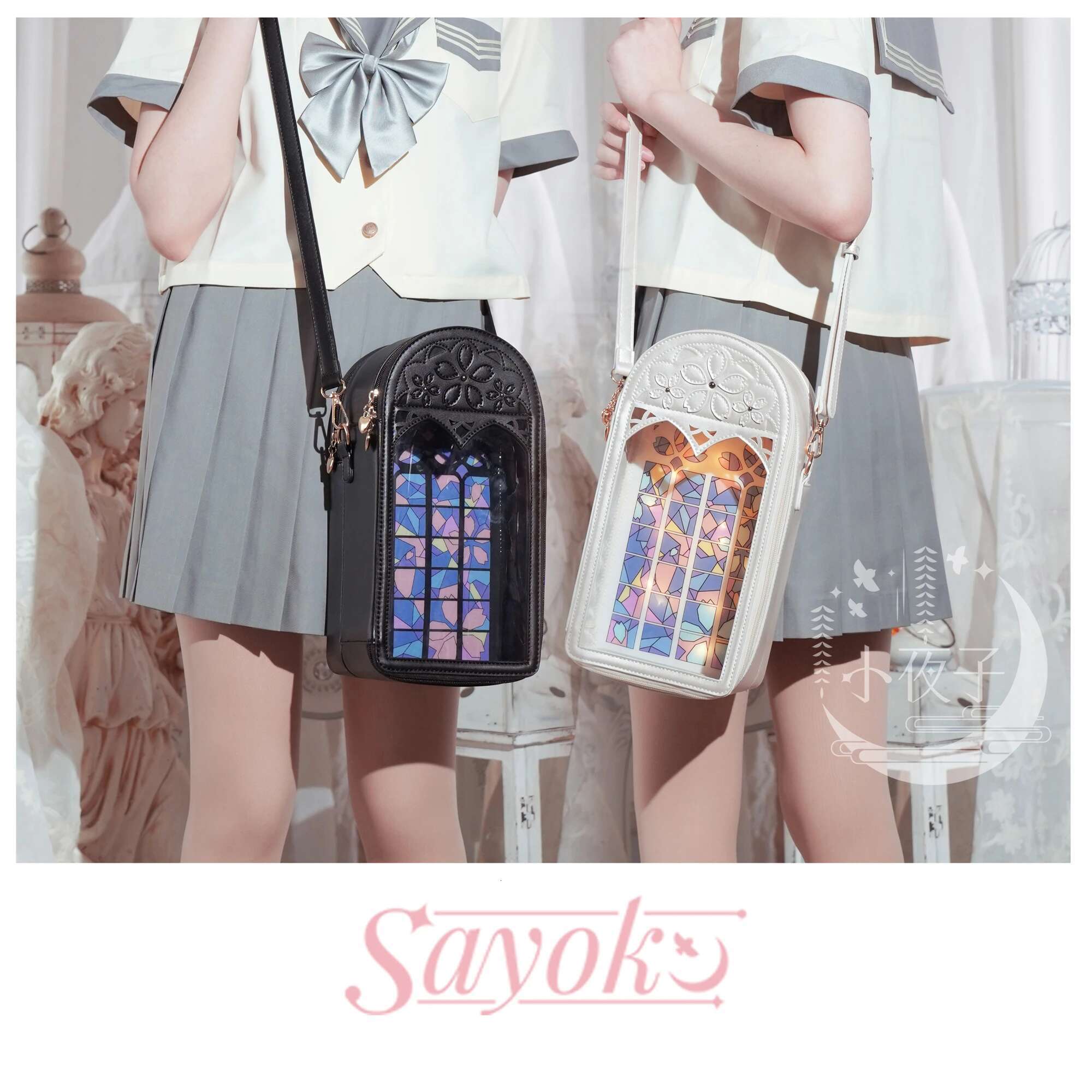 Lolita Sakura Window Shape OB BJD Doll Storage Itabag Transparent JK Uniform Bag