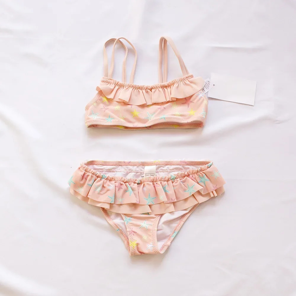 2-10Years Kids Swimwear For Bbay Girls Two Pieces Swimsuits Girl Bikini Set Kids Bathing Suits Beach Biquini Girl Swimming Wear 250407