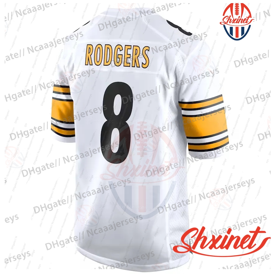 Personalized 8 Aaron Rodgers Will Howard Custom Football Jersey Metcalf WATT Fields Fitzpatrick Wilson Embroidered Letter Number Design33