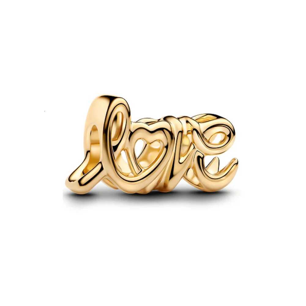 New 925 Silver Gold-plated Bee Dog Paw LOVE Pendant Bead Fit Original European Bracelet DIY Accessories Female Charm JewelryXJ251107