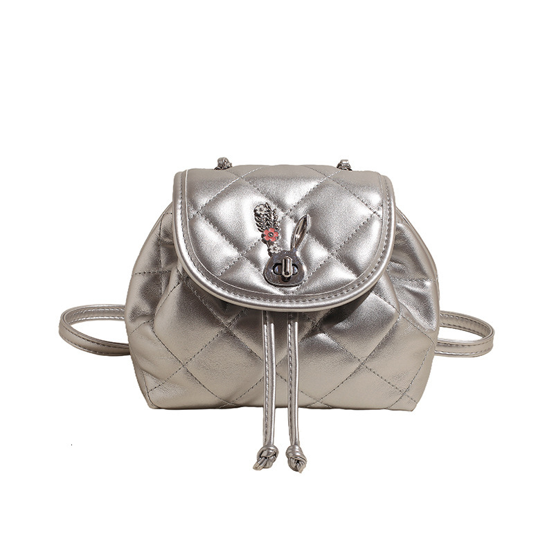 2025S Designer Women S Bag Lock Buckle New Solid Color Texture Niche Design Chain Bag Small Fashion Versatile Simple Backpack