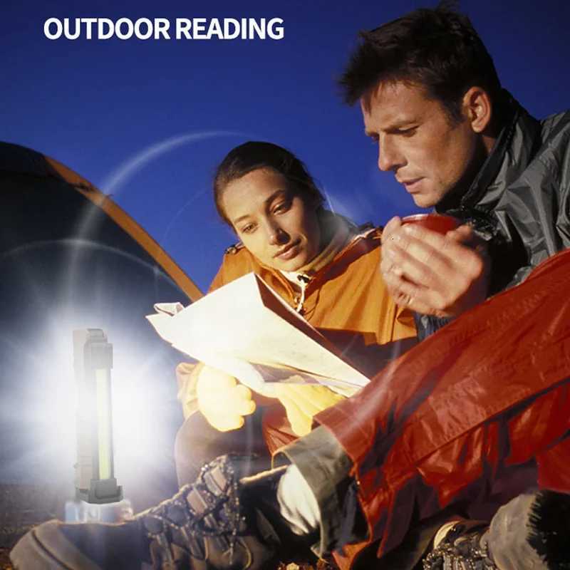 USB Rechargeable LED Work Light 1000 Lumens COB Lantern with Power Capacity Indicator Handled Flashlight for Outdoor Car RepairW251106