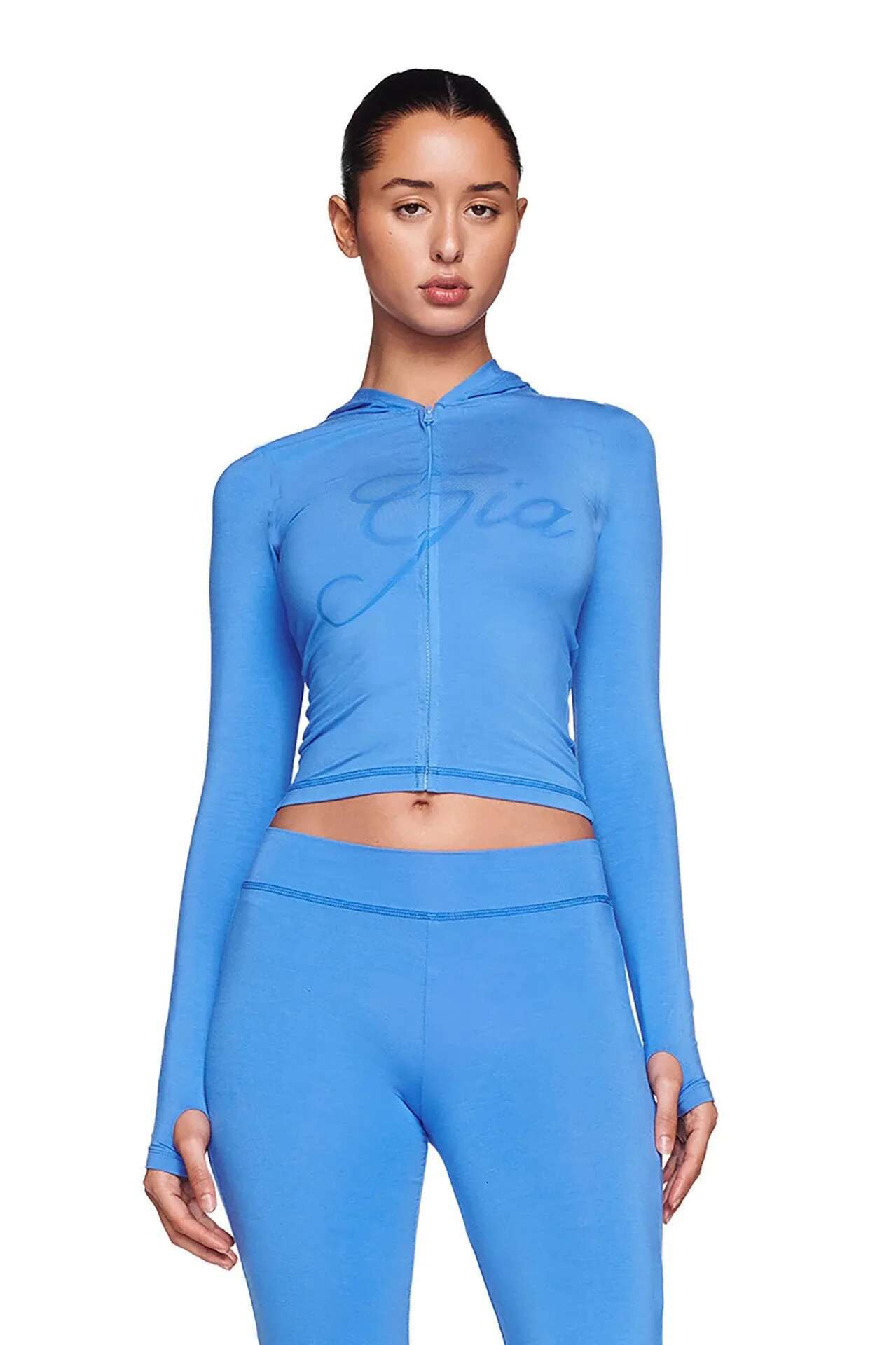 I. Am. GIA Women's New Two Pieces Pant Sets Bralette High-Waisted Casual Summer Tracksuit Y2k Hooded Cardigan Sweatshirt Set