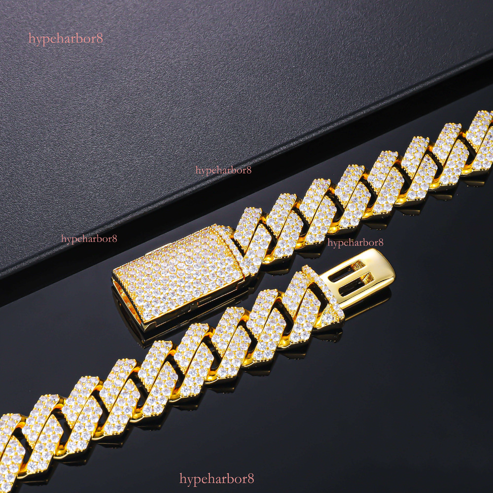 CM 14K Gold Plated Miami New Arrival Hip Hop Cadena Cubana Jewelry Ice Out Men Necklace baguette Cuban Chain