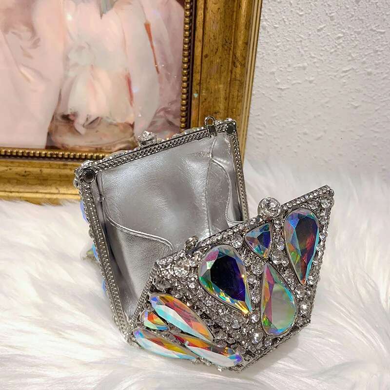 XIYUAN New Dias Evening Bags Rhies Clutch Purse Women Wedding Purses Party Crystal Gems Handbag