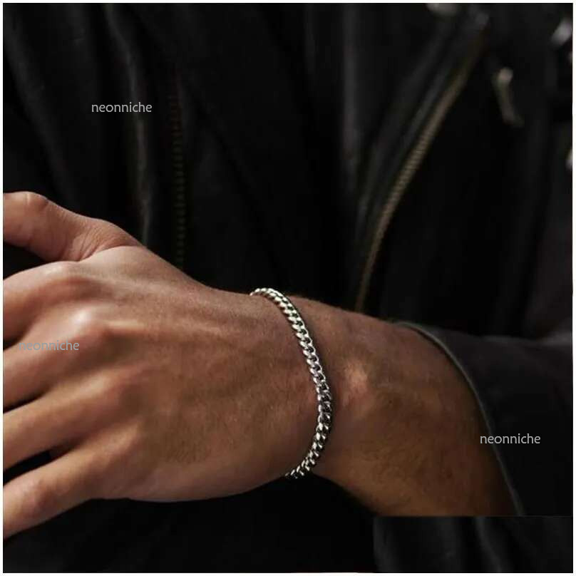 20MM Chunky Miami Cuban Bracelet For Men Stainless Steel k Wristband Classic Punk Heavy Male Jewelry Drop Delivery Ot2