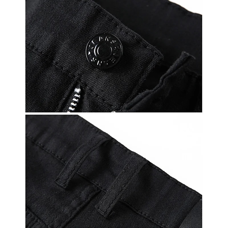 Mens highquality fashion denim pants mens Japanese slim fit streetwear casual jeans young and trendy classic black Trouser 250401