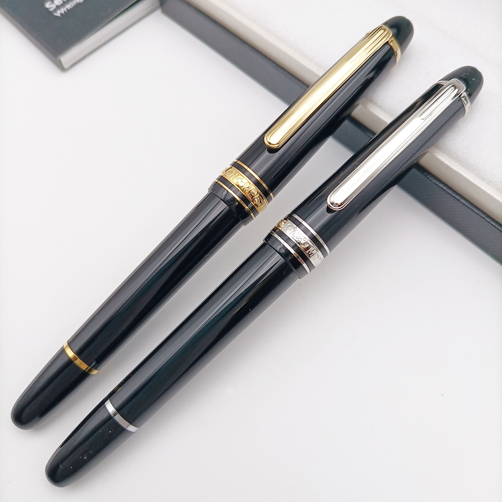 Luxury Turning Cap Platinum Line Mont Ballpoint Pen With Black Resin Fine Star With Series Number 145#