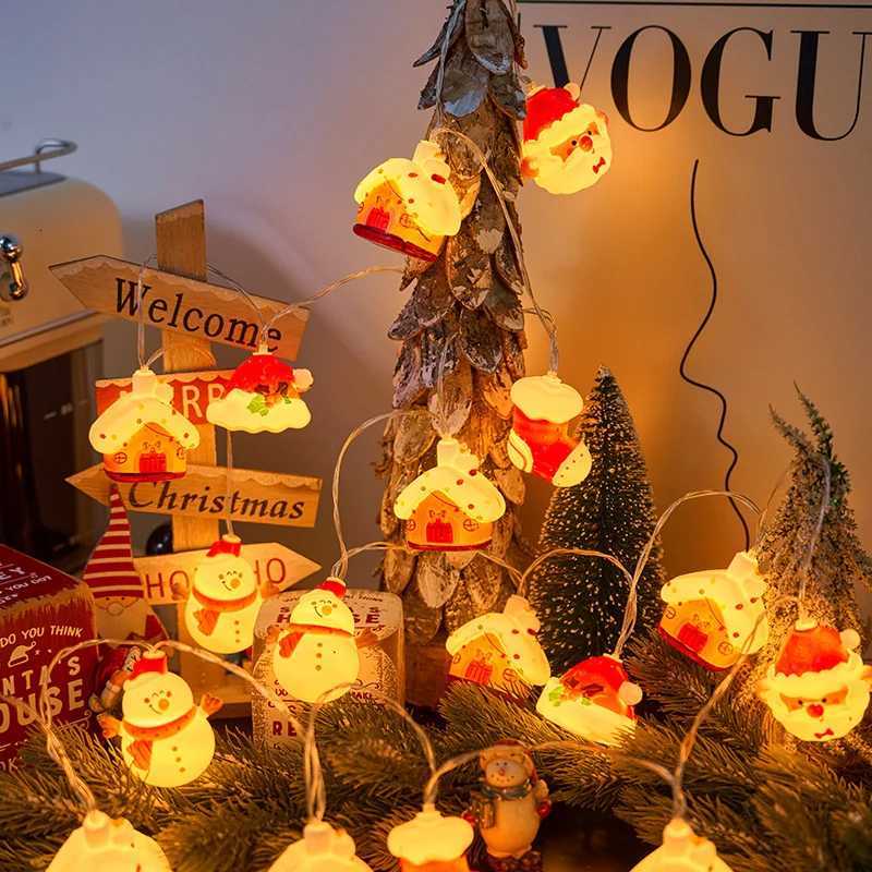 20LED Xmas String LightsBattery Operated-Cute Santa/Bear/Stocking Designs Indoor Decor for Christmas Party Perfect Holiday Gift W251107