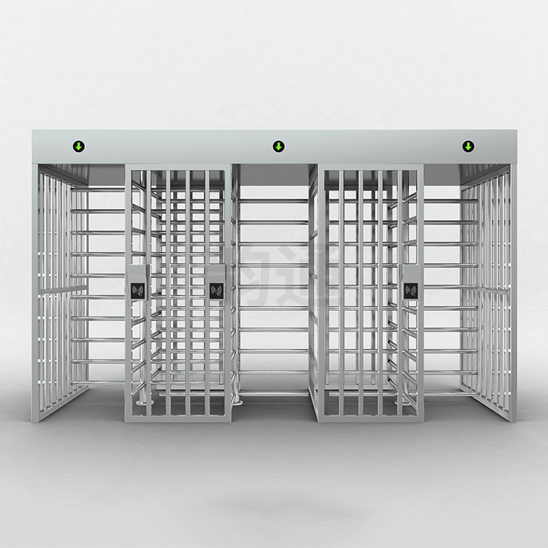 3-Channel Full Height Turnstile 90 Degree Stainless Steel Access Gate, Customizable for Residential Area/Prison/Construction Site-NO18