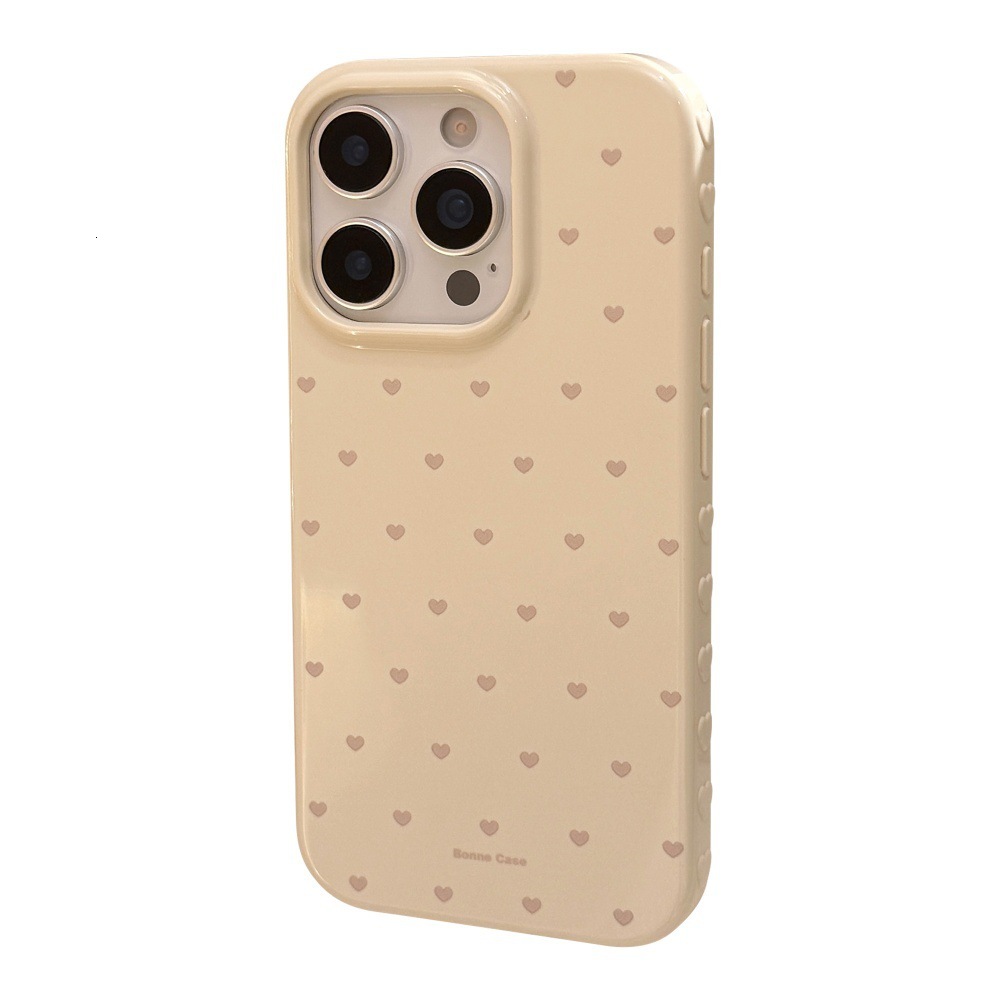 Solid Color Heart Phone Case Compatible with iPhone 17/16 Simple Full Coverage Personalized 15/14 Pro Max