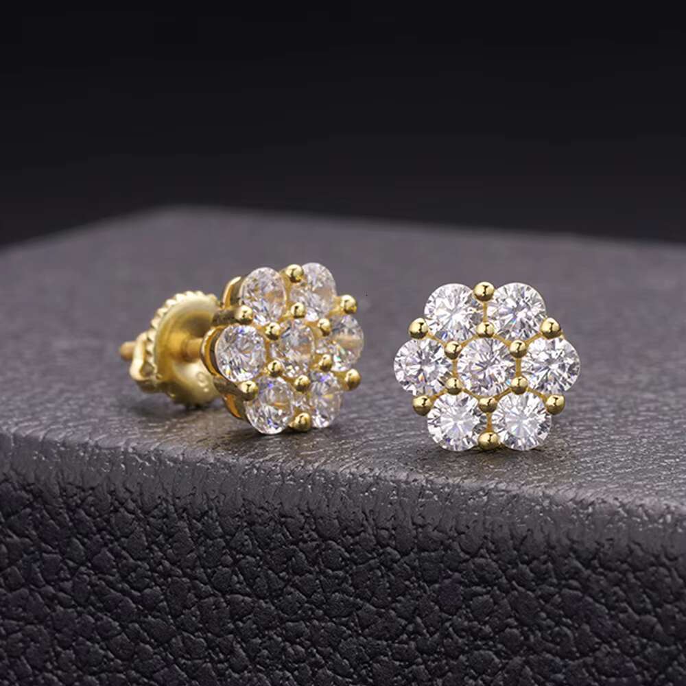 Women Jewelry Diamonds 18K Gold Plated Cluster Wedding Earrings