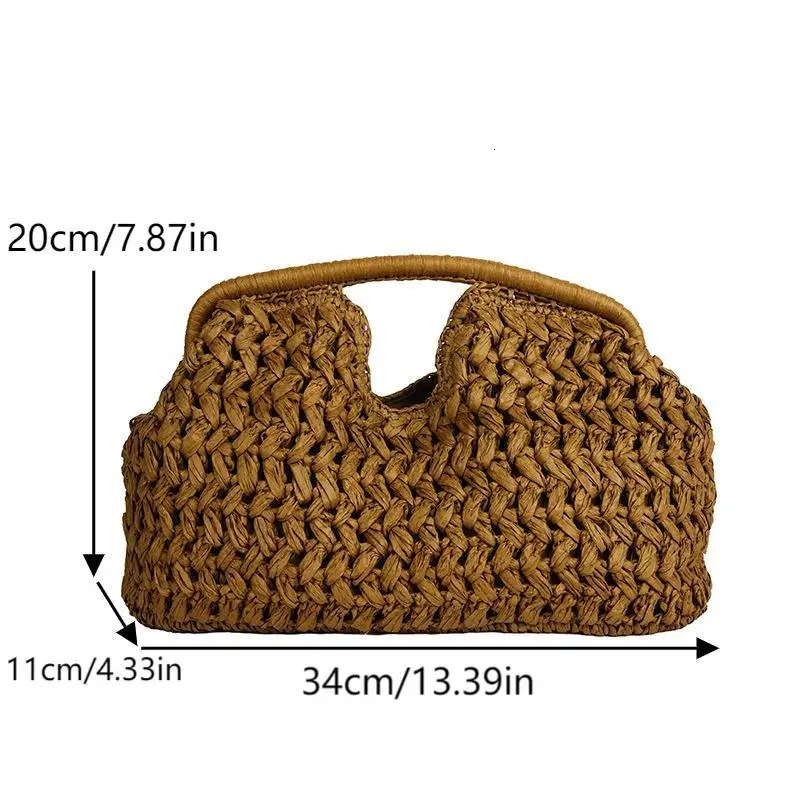 Fashion Elegant Woven Handbag Female Beach Straw Underarm Bag Versatile Exquisite Shoulder Bags Evening Bags For Women Gifts R251110