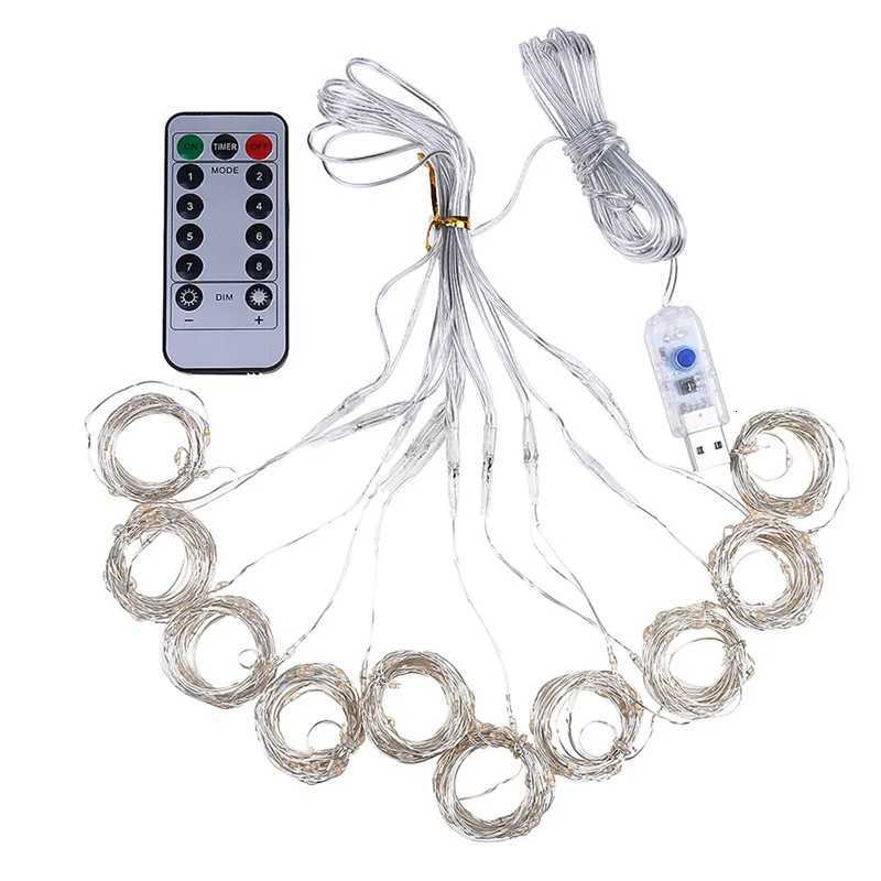 Christmas LED Curtain String Lights USB Powered with Remote Control Wedding Indoor Bedroom Window Decoration Holiday Lighting W251107
