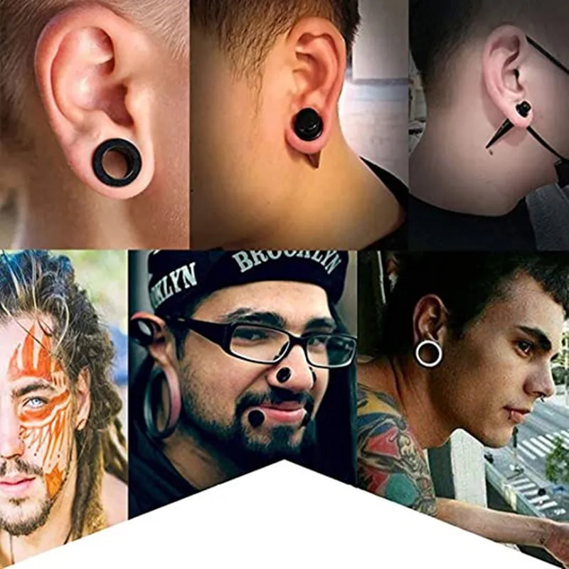 36pcs Ear Stretching Kit Stainless Steel 14g Industrial Earrings Ear Expanders Tunnel Set Steel Taper Plug Kit Piercing Jewelry 250403