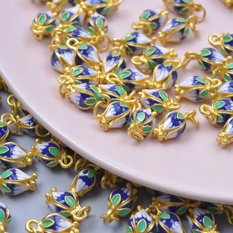 4 pieces of threedimensional goldplated fruit and vegetable flower enamel charm used for jewelry making alloy egg factory candy pendant bracelet 25032